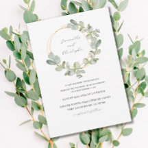 Eucalyptus Green & Gold Watercolor Wreath Boda