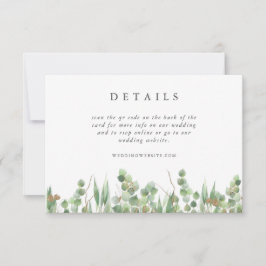 Invitación Eucalyptus Green Watercolor & Gold Wedding Info