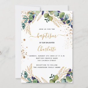Invitación Eucalyptus greenerenerenery bautismo de la escritu