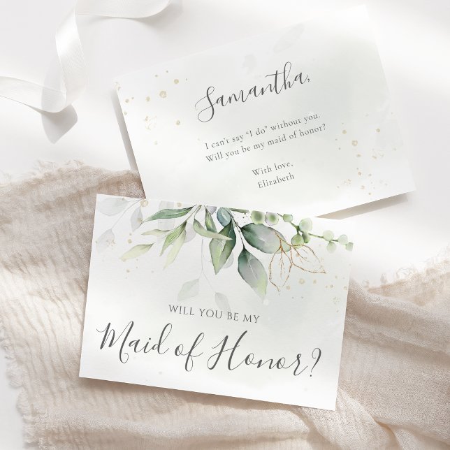Invitación Eucalyptus Greenerenery Serás Mi Mujer De Honor (Subido por el creador)