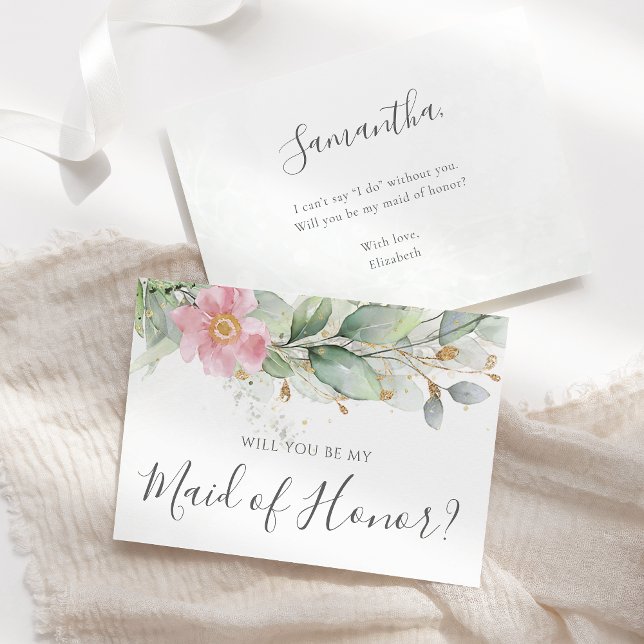 Invitación Eucalyptus Greenerenery Serás Mi Mujer De Honor (Subido por el creador)