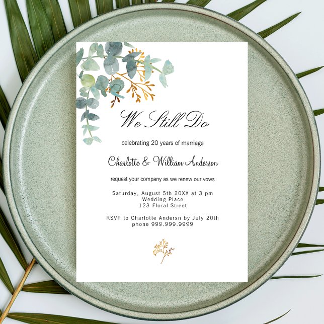 Invitación Eucalyptus greenerenery simple renovación de la pr (Subido por el creador)