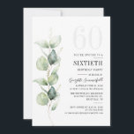 Invitación Eucalyptus Greenery 60th Birthday Party<br><div class="desc">Celebra el hito de los 60 con gracia, elegancia y estilo con nuestras invitaciones para la fiesta de cumpleaños número 60! Diseñadas específicamente para esta ocasión monumental, nuestras invitaciones combinan la belleza de la naturaleza con el encanto elegante de la moda contemporánea. En el centro de este diseño se encuentra...</div>