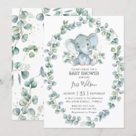 Invitación Eucalyptus Greenery Baby Shower Boy