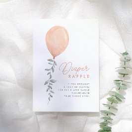 Invitación Eucalyptus Greenery Balloon Diaper Raffle Rótulo