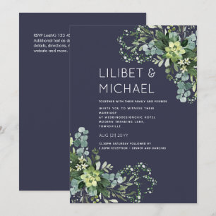 Invitación Eucalyptus Greenery Boda Foliage Babys Breath
