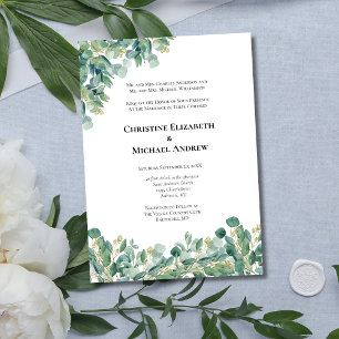 Invitación Eucalyptus Greenery Boda formal botánico