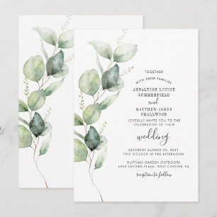 Invitación Eucalyptus Greenery Boda moderno
