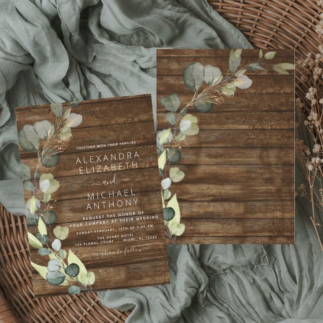 Invitación Eucalyptus Greenery Boda rústica de campo (Subido por el creador)
