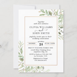 Invitación Eucalyptus Greenery Boda simple L008
