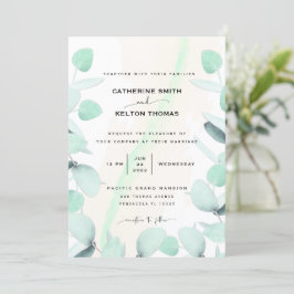 Invitación Eucalyptus Greenery Boda simple y moderno