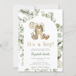 Invitación Eucalyptus Greenery Boho Es un niño Baby Shower