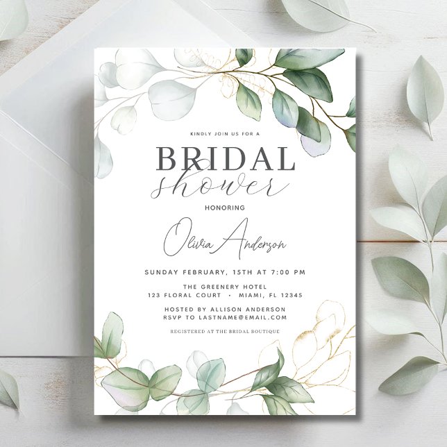 Invitación Eucalyptus Greenery Boho Rustic Bridal Shower (Subido por el creador)