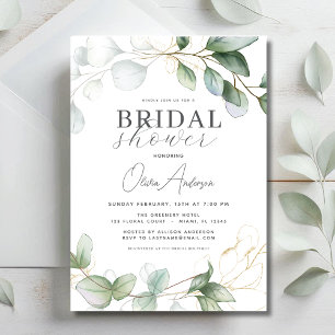 Invitación Eucalyptus Greenery Boho Rustic Bridal Shower