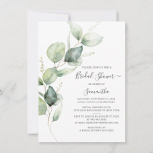 Invitación Eucalyptus Greenery Botanical Bridal Shower