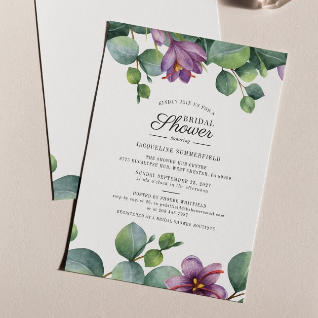 Invitación Eucalyptus Greenery Botanical Bridal Shower (Subido por el creador)