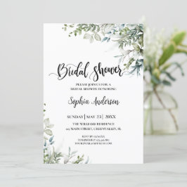 Invitación Eucalyptus Greenery Bridal Shower Boho Rustic