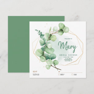 Invitación Eucalyptus Greenery Bridal Shower RSVP Con