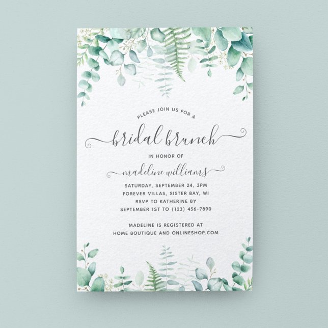 Invitación Eucalyptus Greenery Brunch Bridal Shower (Subido por el creador)