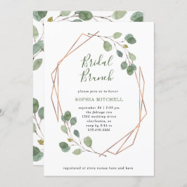 Invitación Eucalyptus Greenery | Brunch Rosa Gold Geo Bridal