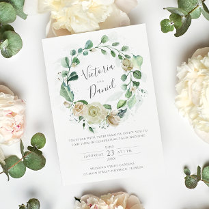 Invitación Eucalyptus Greenery deja a un elegante Boda floral