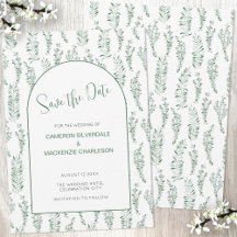 Eucalyptus Greenery Elegant Save the Date Boda