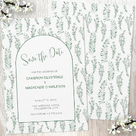 Invitación Eucalyptus Greenery Elegant Save the Date Boda