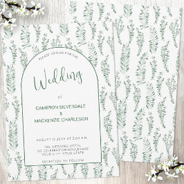 Invitación Eucalyptus Greenery Elegante Boda
