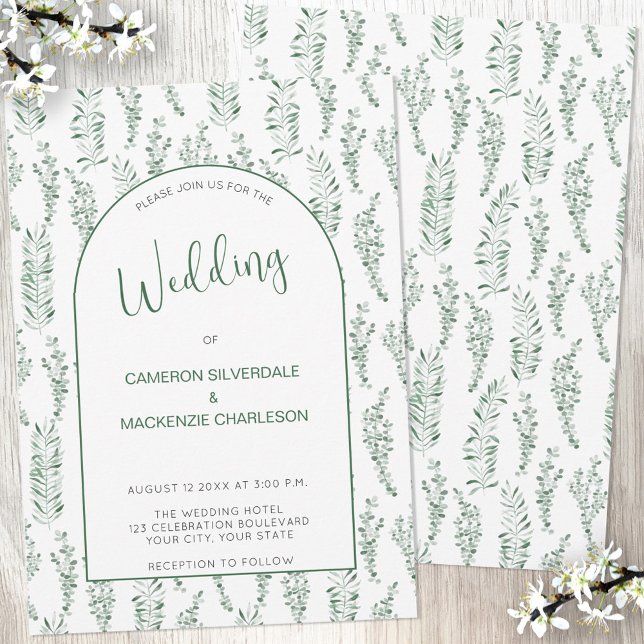 Invitación Eucalyptus Greenery Elegante Boda (Subido por el creador)