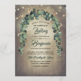 Invitación Eucalyptus Greenery Garland Rustic Boda