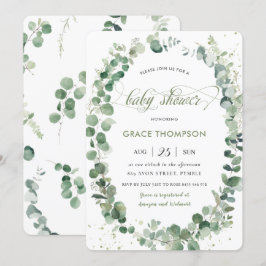 Invitación Eucalyptus Greenery Género Baby Shower Neutral
