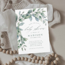 Invitación Eucalyptus Greenery Género Baby Shower Neutral