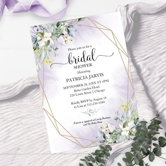 Invitación Eucalyptus Greenery Geometric Bridal Shower Invita (Subido por el creador)