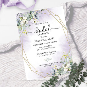 Invitación Eucalyptus Greenery Geometric Bridal Tea Fiesta