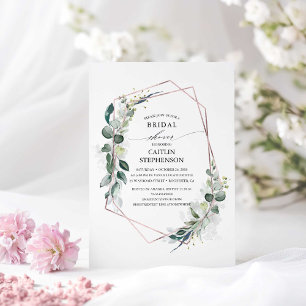 Invitación Eucalyptus Greenery Geometric Modern Bridal Shower