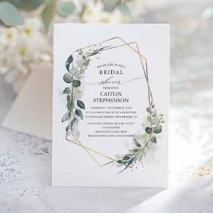 Invitación Eucalyptus Greenery Geometric Modern Bridal Shower