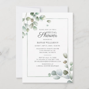 Invitación Eucalyptus Greenery Geometric Rustic Bridal Shower