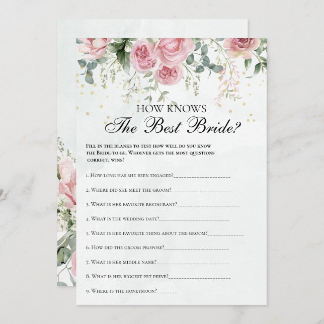 Invitación Eucalyptus Greenery Gold deja a la novia un juego  (Anverso / Reverso)