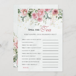 Invitación Eucalyptus Greenery Gold Leaves Bridal Shower game