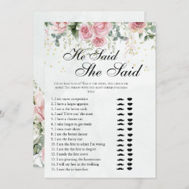 Invitación Eucalyptus Greenery Gold Leaves Bridal Shower game