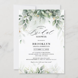 Invitación Eucalyptus Greenery Gum Ducha de novia botánica
