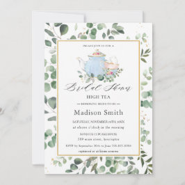Invitación Eucalyptus Greenery High Tea Fiesta Bridal Shower