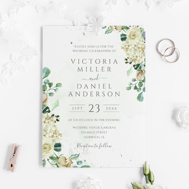 Invitación Eucalyptus Greenery Leaves Elegant Floral Wedding (Subido por el creador)