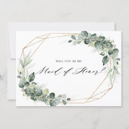 Invitación Eucalyptus Greenery Maid of Honor Invitation