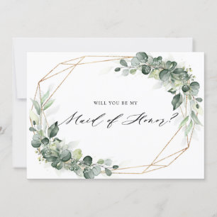 Invitación Eucalyptus Greenery Maid of Honor Invitation