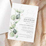 Invitación Eucalyptus Greenery Minimalista 60 cumpleaños<br><div class="desc">Celebra el hito de los 60 con gracia, elegancia y estilo con nuestras invitaciones para la fiesta de cumpleaños número 60! Diseñadas específicamente para esta ocasión monumental, nuestras invitaciones combinan la belleza de la naturaleza con el encanto elegante de las celebraciones contemporáneas. En el centro de este diseño se encuentra...</div>