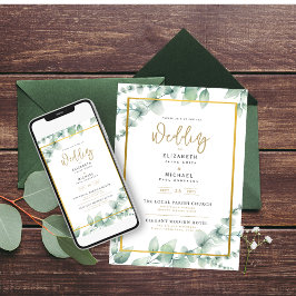 Invitación Eucalyptus Greenery Printed and Digital Boda