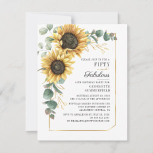 Invitación Eucalyptus Greenery Script 50 cumpleaños