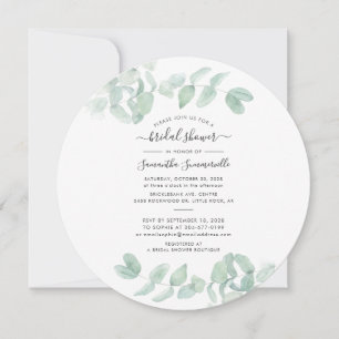 Invitación Eucalyptus Greenery Script Botanical Bridal Shower