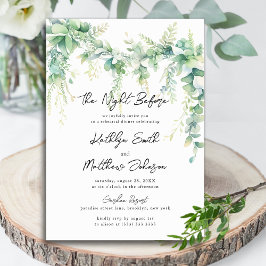 Invitación Eucalyptus Greenery Script Moderno La Noche Anteri